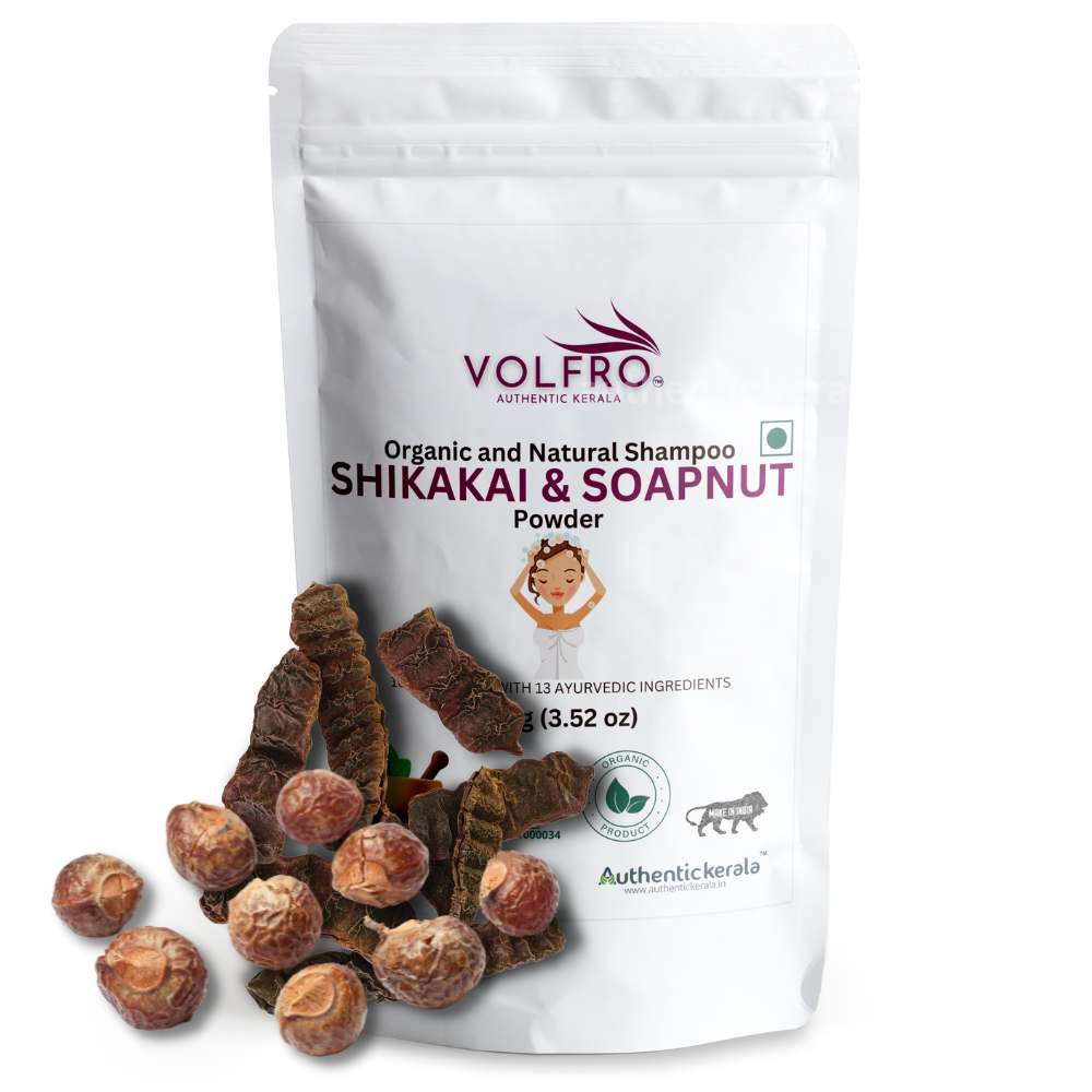 authentic kerala volfro shikakai and soapnut powder with other ayurvedic ingredients